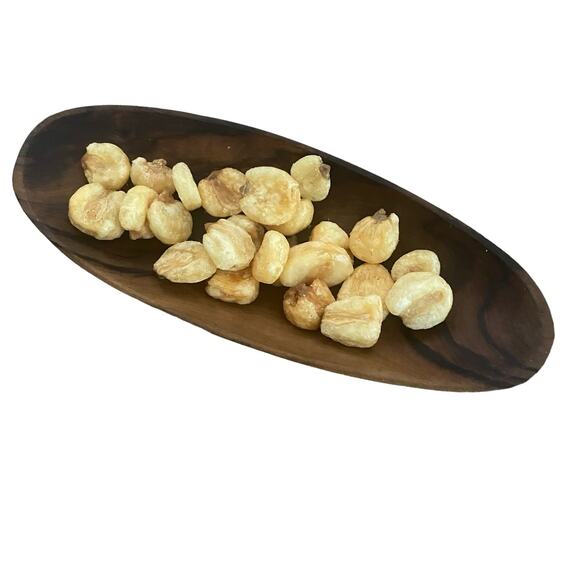 Olive Wood Small Oblong Dish VTG Tray Appetizer Dipping Sauce Jewelry Catchall - Picture 3 of 5